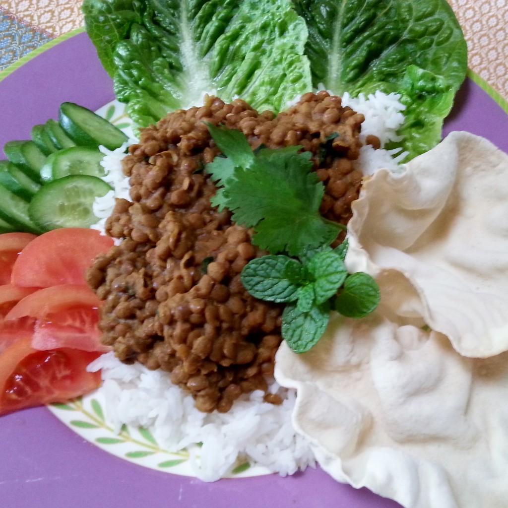 Vegan brown lentil dahl