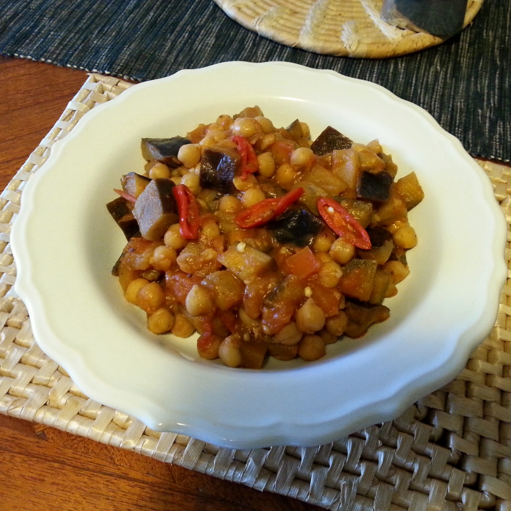 Vegan Moroccan chickpea and eggplant