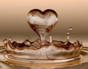 Image of heart-shaped water drop