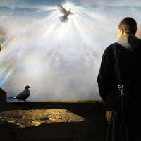 Image of a man and dove